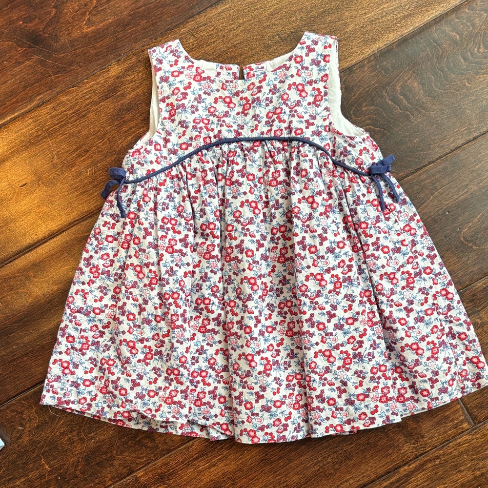 Janie and Jack Red & Blue Floral Sleeveless Dress
